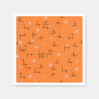 Guardanapo De Papel Padrão de Idade Atômica do Retro Laranja