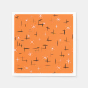 Guardanapo De Papel Padrão de Idade Atômica Retro Laranja