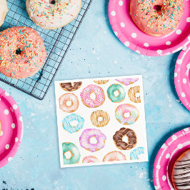 Guardanapo De Papel Padrão de ilustração das rosquinhas doces do deser