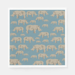 Guardanapo De Papel Padrão de Ilustração Rinoceronte