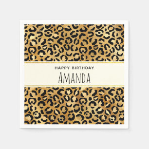 Guardanapo De Papel Padrão de impressão do leopardo no aniversário
