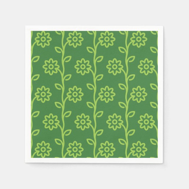 Guardanapo De Papel Padrão de Jardim Flor Verde (Frente)