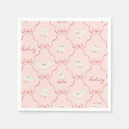 Guardanapo De Papel Padrão de Laço Rosa Hedwig