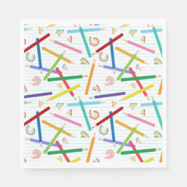 Guardanapo De Papel Padrão de Lápis Colorido