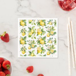 Guardanapo De Papel Padrão de limão, flores de limão, folhas, citrinos