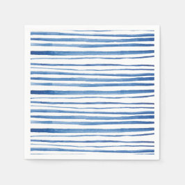 Guardanapo De Papel Padrão de listras de cor azul-de-água do Shibori