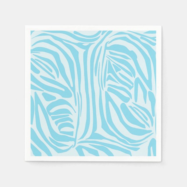 Guardanapo De Papel Padrão de Listras de Zebra Azul (Frente)