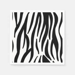 Guardanapo De Papel Padrão de listras de zebra preto e branco moderno