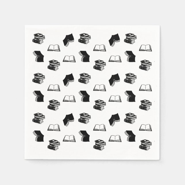 Guardanapo De Papel Padrão de Livro Bibliófilo Moderno (Frente)