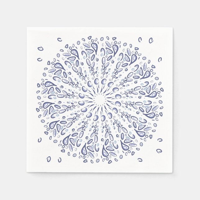 Guardanapo De Papel Padrão de mandala azul (Frente)
