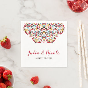 Guardanapo De Papel Padrão de Mandala Geométrica Clássica Casamento