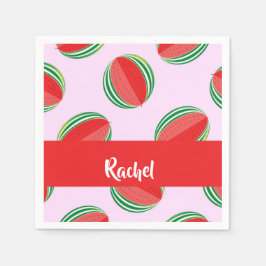 Guardanapo De Papel Padrão de melancia fatiada a rosa