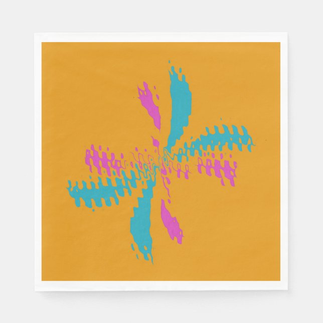 Guardanapo De Papel Padrão de Mensagem de Voo da Borboleta de Abstrato (Frente)