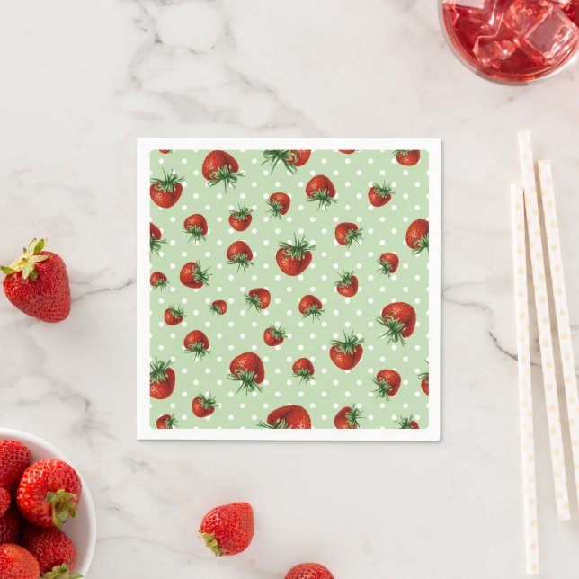 Guardanapo De Papel Padrão de Morango (Insitu)