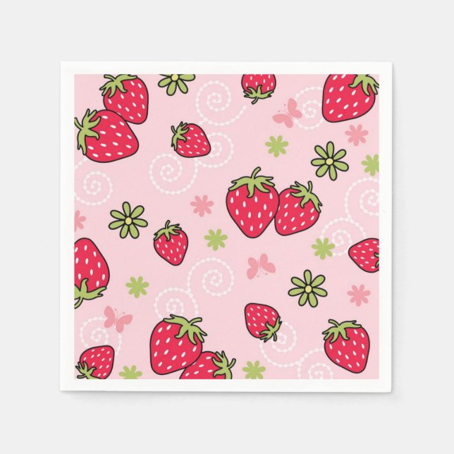 Guardanapo De Papel Padrão de morango (Frente)