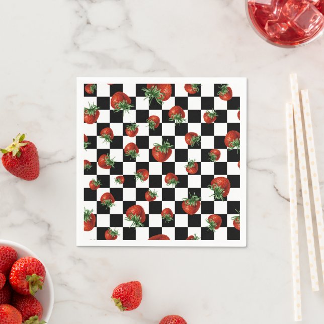 Guardanapo De Papel Padrão de Morango (Insitu)