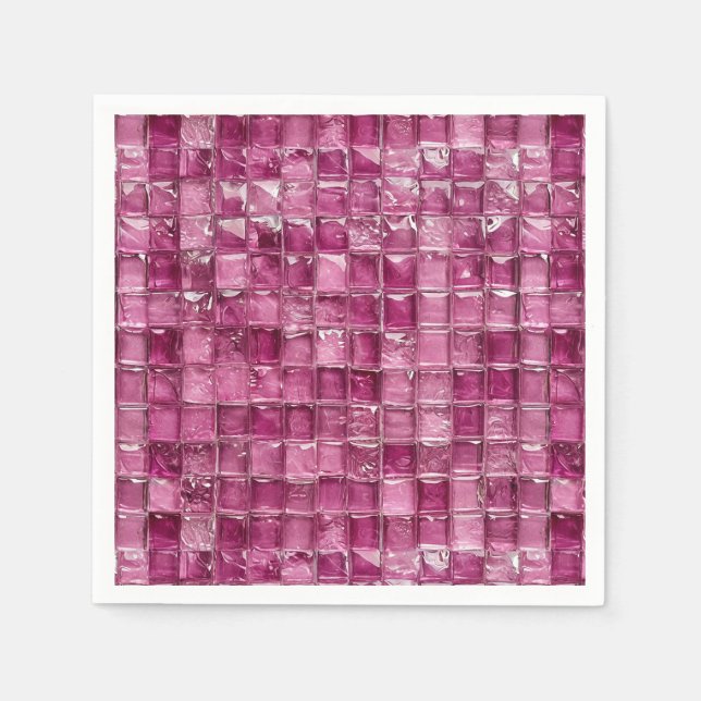Guardanapo De Papel Padrão de mosaico rosa (Frente)