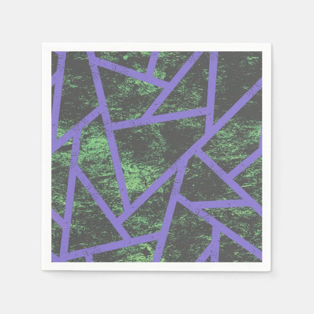 Guardanapo De Papel Padrão de mosaico violeta e verde (Frente)