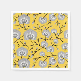 Guardanapo De Papel Padrão de mostarda orquídea