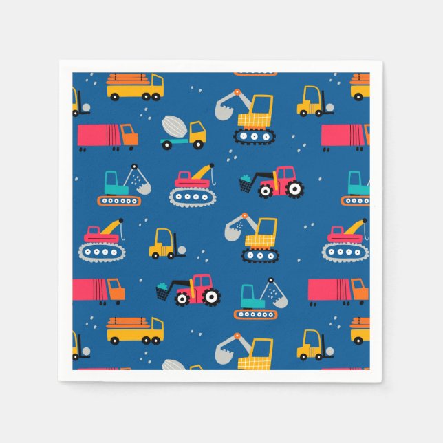 Guardanapo De Papel Padrão de Movers de Contrução de Cute (Frente)