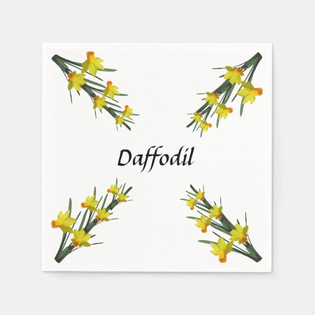 Guardanapo de Papel - Padrão de Narcisos (Frente)