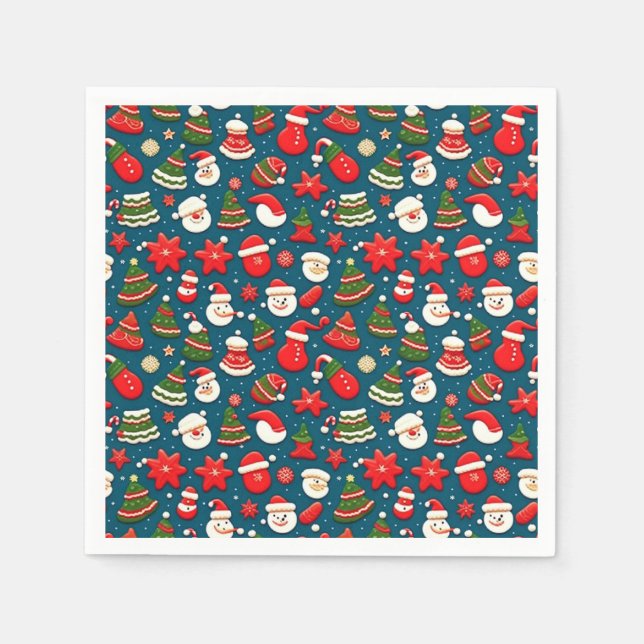 Guardanapo De Papel Padrão de Natal 4 - Papel Napkin (Frente)
