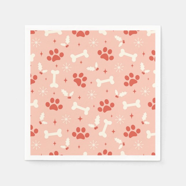 Guardanapo De Papel Padrão de Natal para patas e ossos de Natal (Frente)