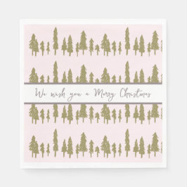 Guardanapo De Papel Padrão de Natal Rosa Simples e Magenta