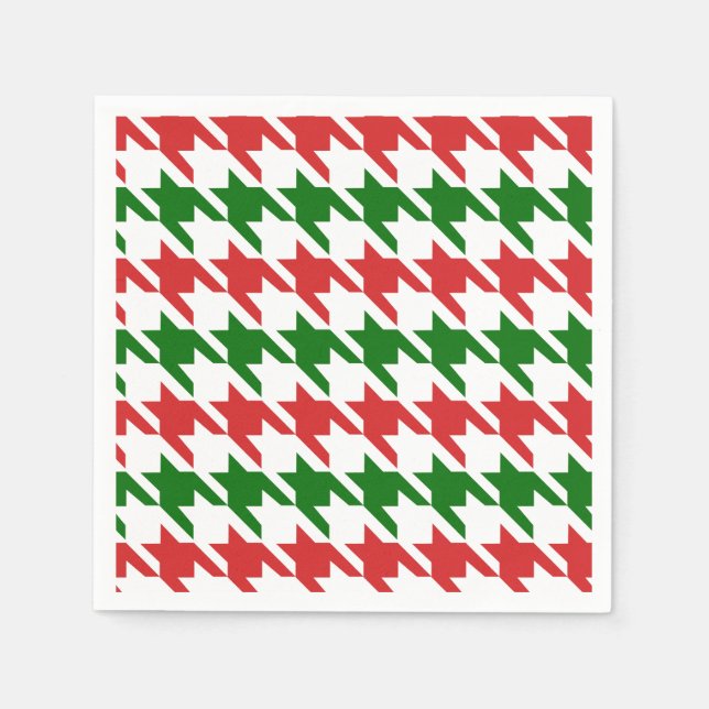 Guardanapo De Papel Padrão de Natal Vermelho e Verde (Frente)