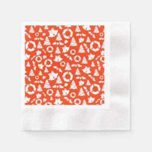 Guardanapo De Papel Padrão de Natal Vermelho Papel Cozido Cocktail Nap