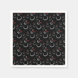 Guardanapo De Papel Padrão de Neve de inverno bonito preto