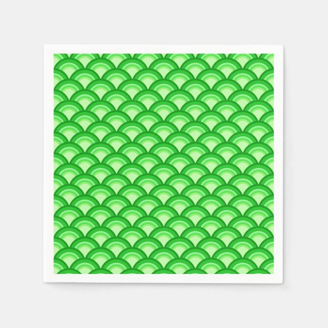 Guardanapo De Papel Padrão de onda Art Deco - jade verde (Frente)