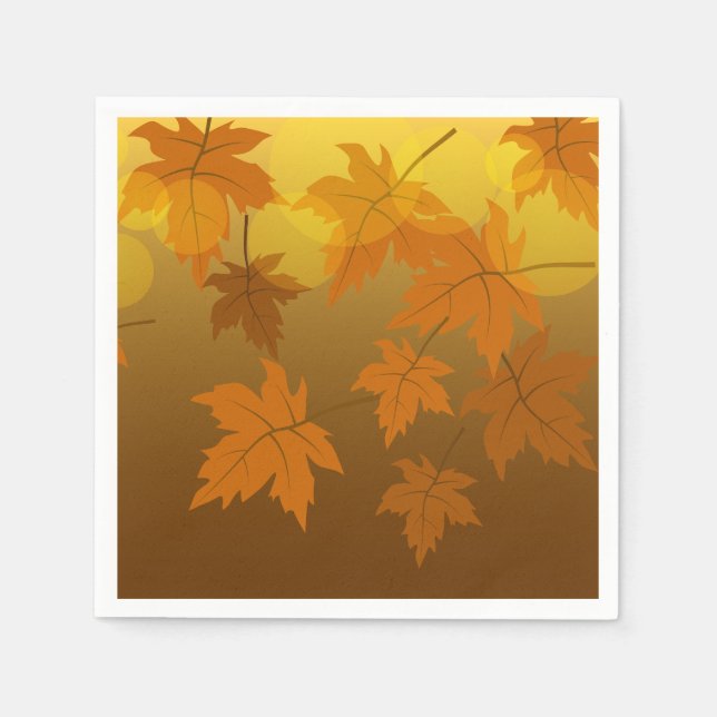 Guardanapo De Papel Padrão de outono com folhas de carapaça e boque em (Frente)