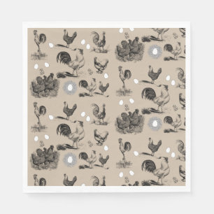 Guardanapo De Papel Padrão De Ovo De Galinha De Vintage Country