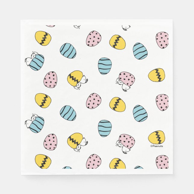 Guardanapo De Papel Padrão de Ovos de Páscoa de Snoopy (Frente)