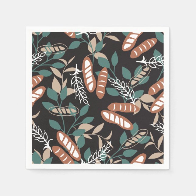 Guardanapo De Papel Padrão de Pão de Baguette Homemade Delicioso (Frente)