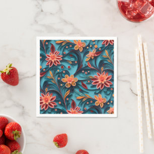 Guardanapo De Papel Padrão de papel floral sem costura Papel Napkin