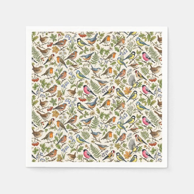 Guardanapo De Papel Padrão de Pássaros (Frente)