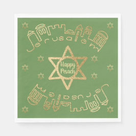 Guardanapo De Papel Padrão de Passover Napkins "Jerusalém Dourada"