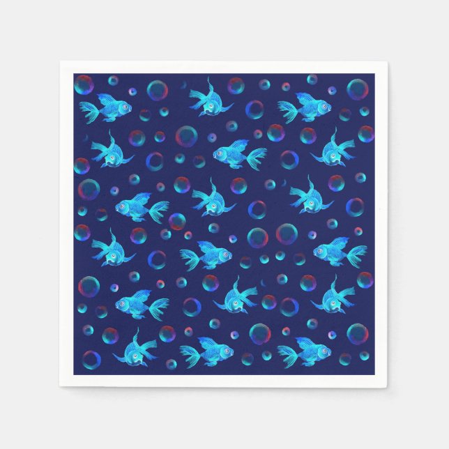 Guardanapo De Papel padrão de peixe azul (Frente)