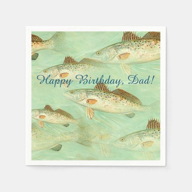 Guardanapo De Papel Padrão de Peixes de Bass (Frente)