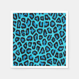 Guardanapo De Papel Padrão de Peles de Leopardo Azul