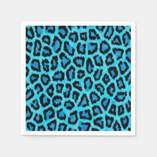 Guardanapo De Papel Padrão de Peles de Leopardo Azul