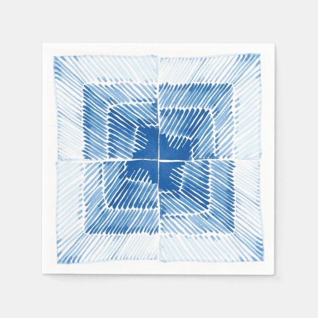 Guardanapo De Papel Padrão de pigmento do Shibori Japonês azul de Indi (Frente)