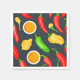 Guardanapo De Papel Padrão de Pimentos Quentes