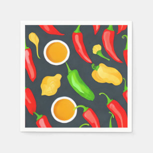 Guardanapo De Papel Padrão de Pimentos Quentes