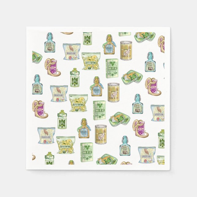 Guardanapo De Papel Padrão de poção da bruxa duplo (Frente)