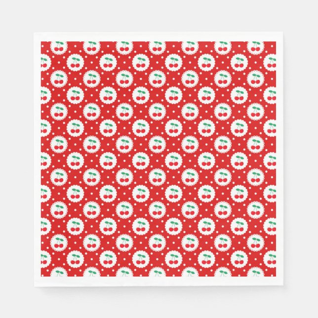Guardanapo De Papel Padrão de Pontos de Cereja – Presente e Decoração  (Frente)
