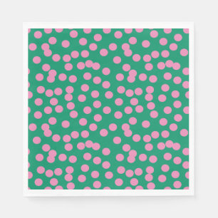 Guardanapo De Papel Padrão de pontos e pontos cor-de-rosa e verde