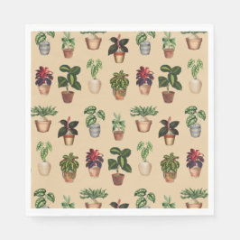 Guardanapo De Papel Padrão de Potes Terracotta de Plantas Potentes de 